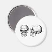 2 Skulls weiß Magnet (Vorderseite/Rückseite)