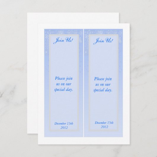 2 Snowflake Wedding Save the Date Lesezeichen Ankündigungspostkarte (Vorne/Hinten)