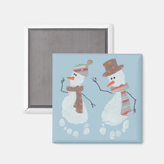 2 Snowmen Magnet (Vorderseite/Rückseite)