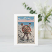2 Sonnenbäder Frauen & asiatischer Schirm, Florida Postkarte (Stehend Vorderseite)