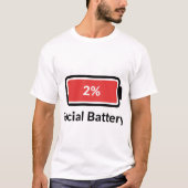 2% soziale Batterie T-Shirt (Vorderseite)