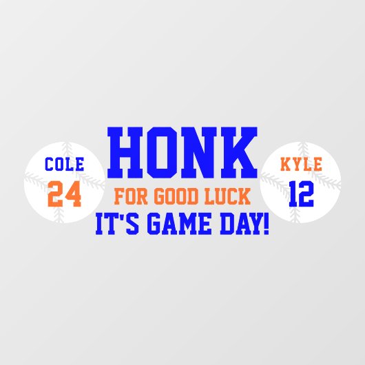 2 Spieler Baseball Game Day Back Window Cloning Fensteraufkleber (Blatt)