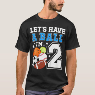 2. Sportgeburtstagsfeier Zwei Jahre alter Junge Ge T-Shirt