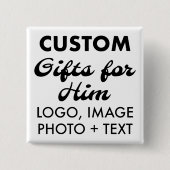 2" Square Button Button Abzeichen Benutzerdefinier (Vorderseite)