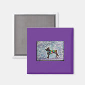 2" Square Magnet mit Boxer (Vorderseite/Rückseite)