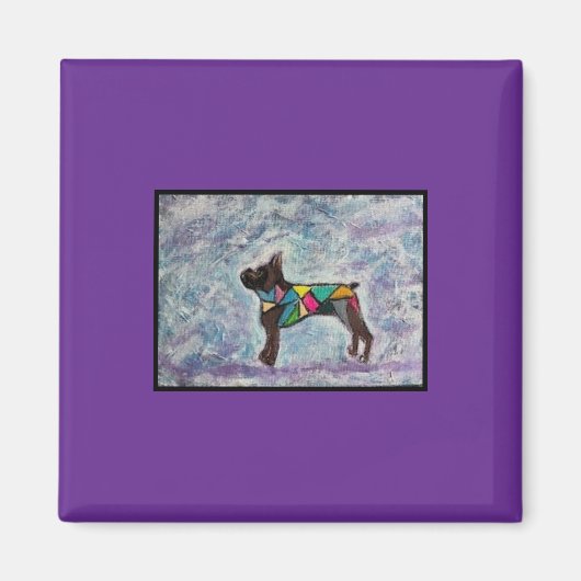 2" Square Magnet mit Boxer (Vorne)