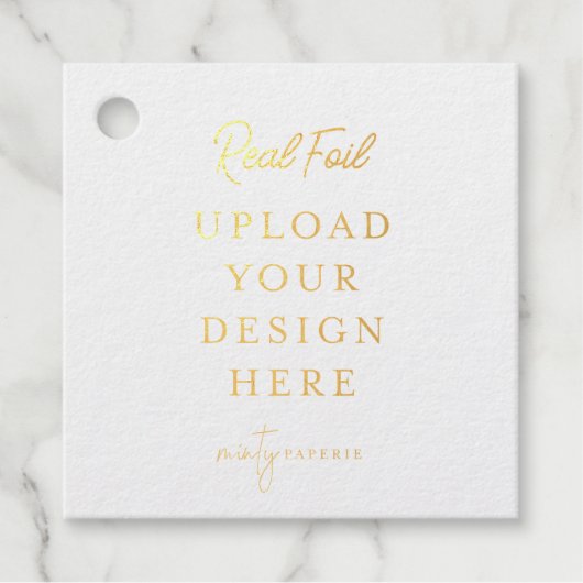 2" Square Tag Gold Foil Printing - Machen Sie es s (Vorderseite)
