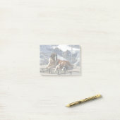2 St-Bernard posierend - Post-it Notizblock (Auf Schreibtisch)