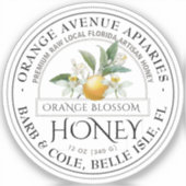 2" Staat Name und Blume Illustriert Honigetikett Aufkleber (Vorderseite)