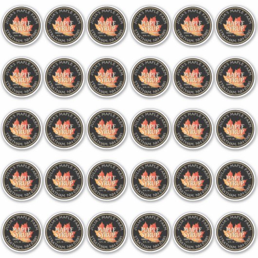 2" Standard Mason Jar Lid Etikett Ahornsirup (Vorderseite)