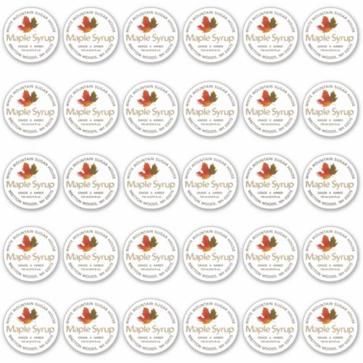 2" Standard Mason Jar Lid Etikett Ahornsirup (Vorderseite)