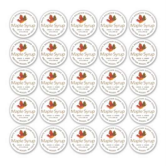 2" Standard Mason Jar Lid Etikett Ahornsirup (Vorderseite)