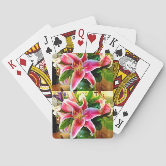 2 stargazer lilies playing cards spielkarten (Rückseite)