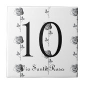 2-stellige Nummer 3D-Rose Cinzel House Nummer Fliese (Vorderseite)