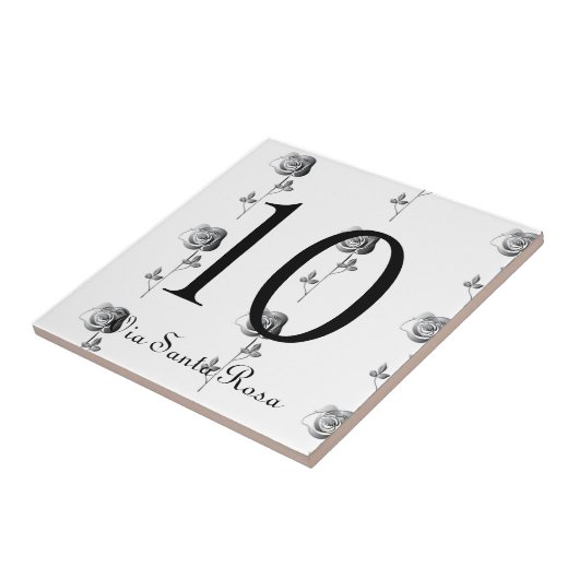 2-stellige Nummer 3D-Rose Cinzel House Nummer Fliese (Seite)