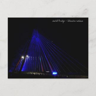 2. Street Bridge lite in blau - Columbus Indiana Postkarte