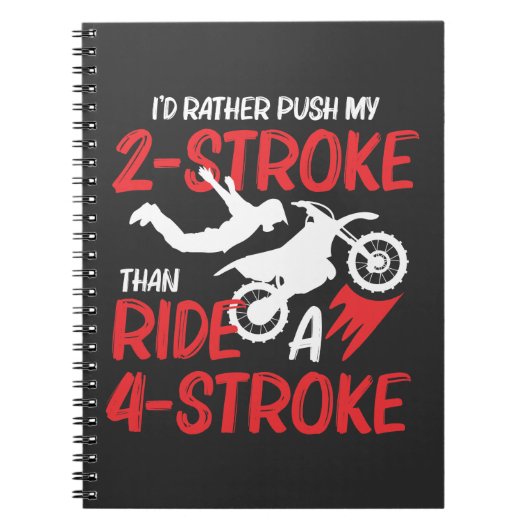 2 Stroke MX Motocross Dirt Bike Rider supercross Notizblock (Vorderseite)