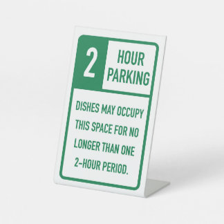 2 Stunden Geschirr Parkplatz Sockelschild