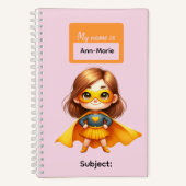 2 Superhelden Kinder Mädchen Schreibwaren Schüler Notizblock (Vorderseite)