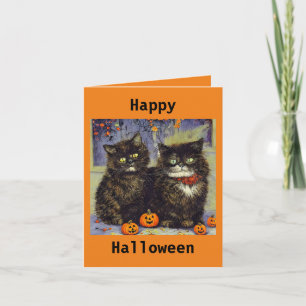 2 süße Kätzchen Halloween-Karte Karte