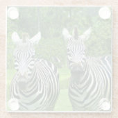 2 süße Zebras Glasuntersetzer (Rückseite)