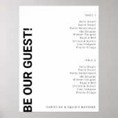 2 Tabelle Einfaches White Wedding Chart Poster (Vorne)