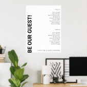 2 Tabelle Einfaches White Wedding Chart Poster (Heimbüro)