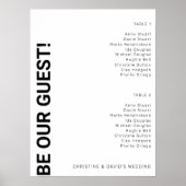 2 Tabelle Einfaches White Wedding Chart Poster (Vorne)