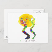2 Tänzer tanzen in der Sonne Postkarte (Vorne/Hinten)