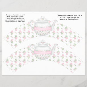 2 Teekanne Ruhestands-Personalisierte Cupcake-Verp Flyer