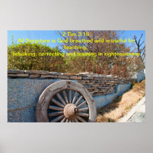 2 Tim 3:16: Alle Schrift ist von Gott atmet Poster