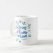 2 Timotheus 1:7 - Ein Geist der Kraft und Liebe Kaffeetasse (Vorderseite Links)