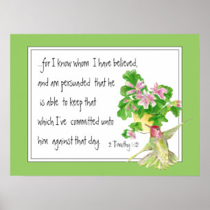2 Timothy 1:12 Christliche Ermutigungsschrift Poster