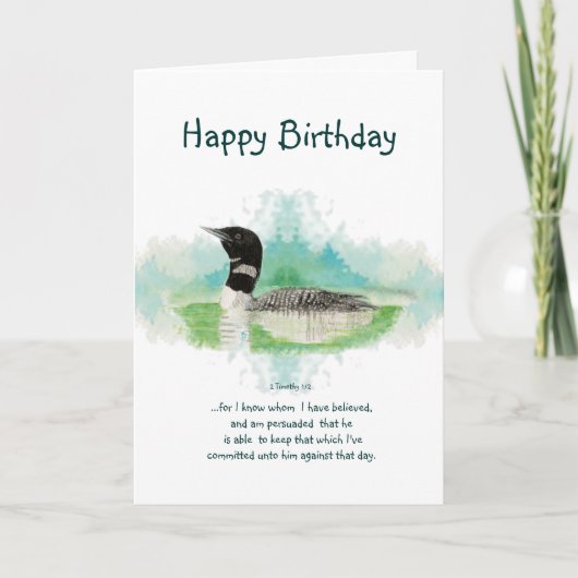 2 Timothy 1:12 Christliche Schrift Geburtstag Leer Karte (Vorderseite)