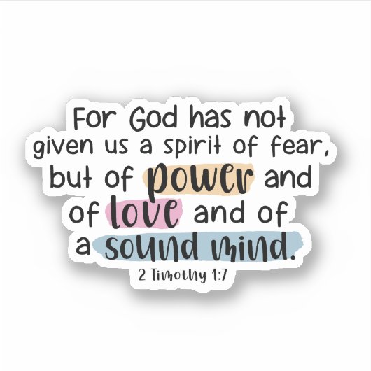 2 Timothy 1:7 Aufkleber (Vorderseite)