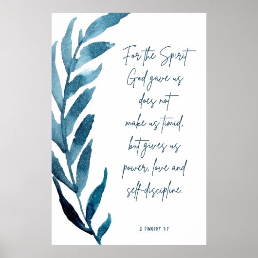 2 Timothy 1:7, Bibel Verse Print, Wohngestaltung Poster (Vorne)