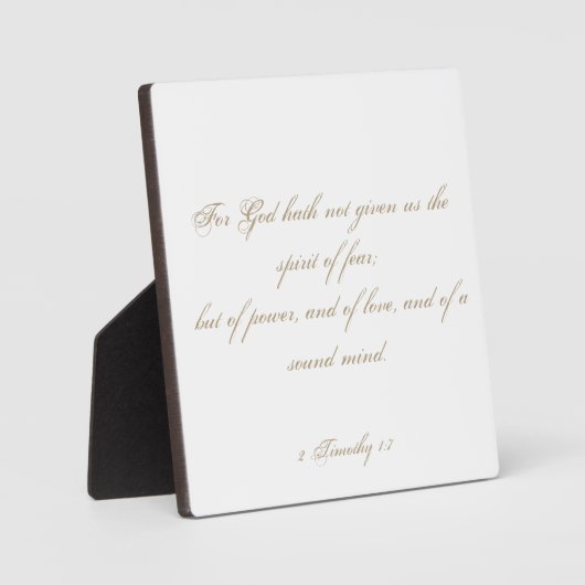 2 Timothy 1:7 Bibelverse Skript Fotoplatte (Vorderseite)