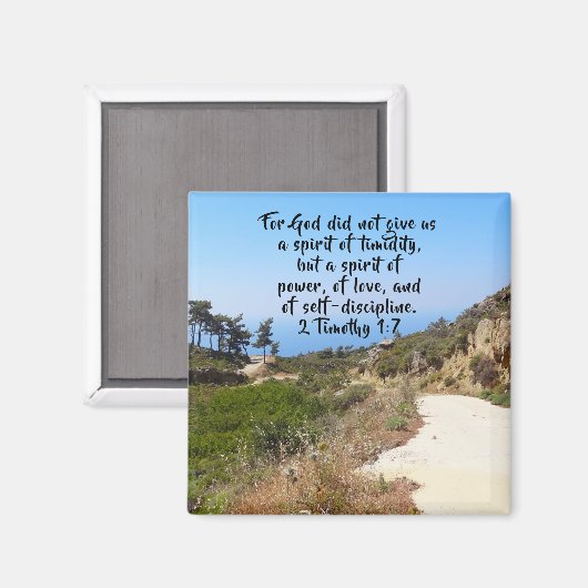 2 Timothy 1:7 Confident Bible Verse Magnet (Vorderseite/Rückseite)