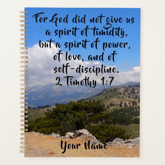 2 Timothy 1:7 Custom Bible Verse Planer (Vorderseite)