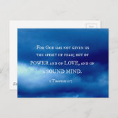 2 Timothy 1:7 Denn Gott hat nicht gegeben.... Postkarte (Vorne/Hinten)