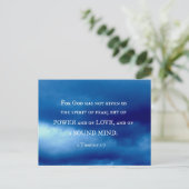 2 Timothy 1:7 Denn Gott hat uns nicht die... Postkarte (Stehend Vorderseite)