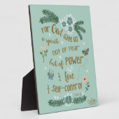 2 Timothy 1:7 Die Kunst der Schrift, handschriftli Fotoplatte (Seite)