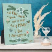 2 Timothy 1:7 Die Kunst der Schrift, handschriftli Fotoplatte (Seite)