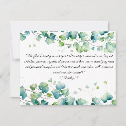 2 Timothy 1:7 Englische birmanische Ivy White Note Mitteilungskarte (Vorderseite)
