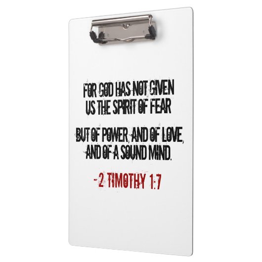 2 Timothy 1:7 Geschenke Klemmbrett (Links)