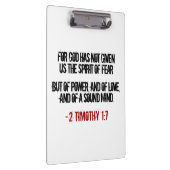 2 Timothy 1:7 Geschenke Klemmbrett (Rechts)