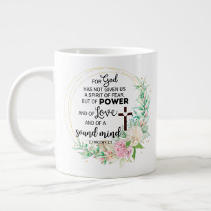 2 Timothy 1:7 Gott hat keinen Geist der Angst gege Jumbo-Tasse