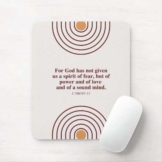 2 Timothy 1:7 Gott hat keinen Geist der Angst gege Mousepad (Mit Mouse)