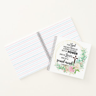 2 Timothy 1:7 Gott hat keinen Geist der Angst gege Notizblock