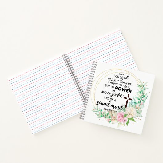 2 Timothy 1:7 Gott hat keinen Geist der Angst gege Notizblock (Innenseite)